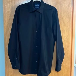 Men’s black, Stafford, long sleeve, fitted black dress shirt size 16